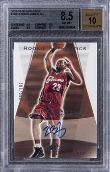 2003-04 SP Authentic #148 LeBron James Signed Rookie Card (#500/500) – BGS NM-MT+ 8.5/BGS 10
